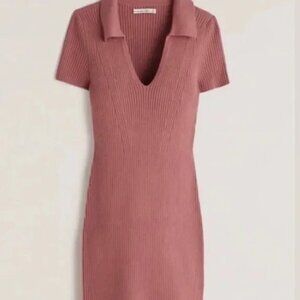 Polo Elevated Knit Mini Dress Abercrombie Polo Sweater Dress Abercrombie - Rust